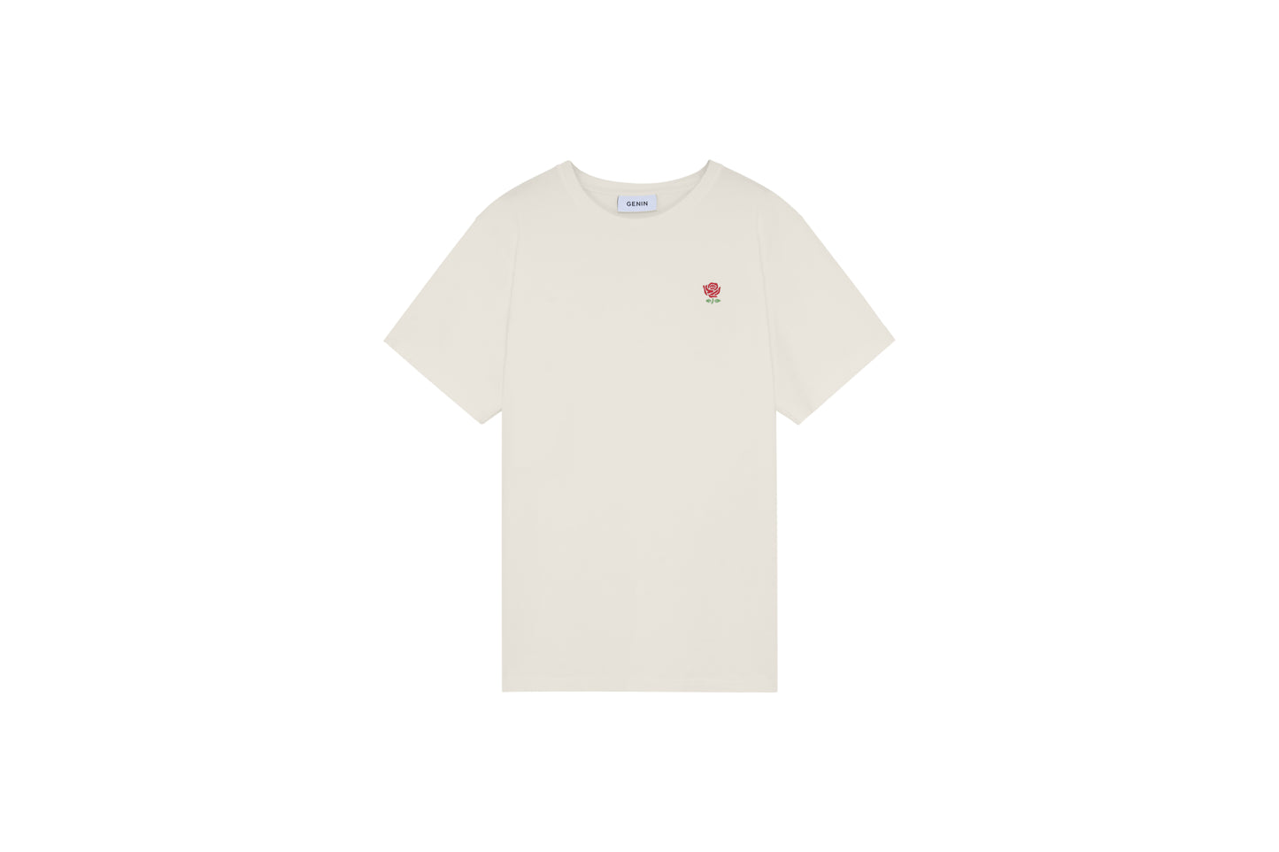 T-Shirt Crème Cannoli Rose Brodée